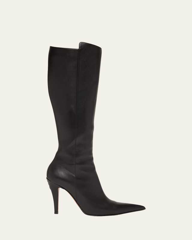 Leather Stiletto Tall Boots